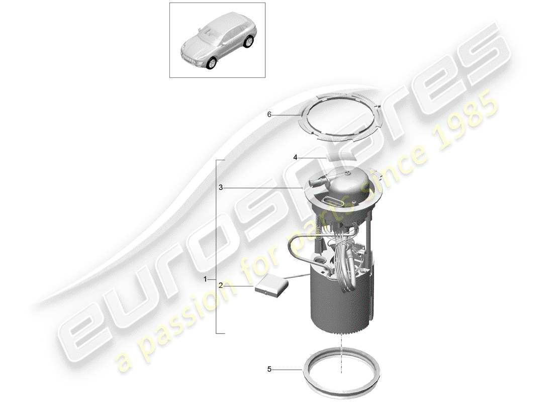 porsche 2014 (macan) pompe à carburant schéma des pièces