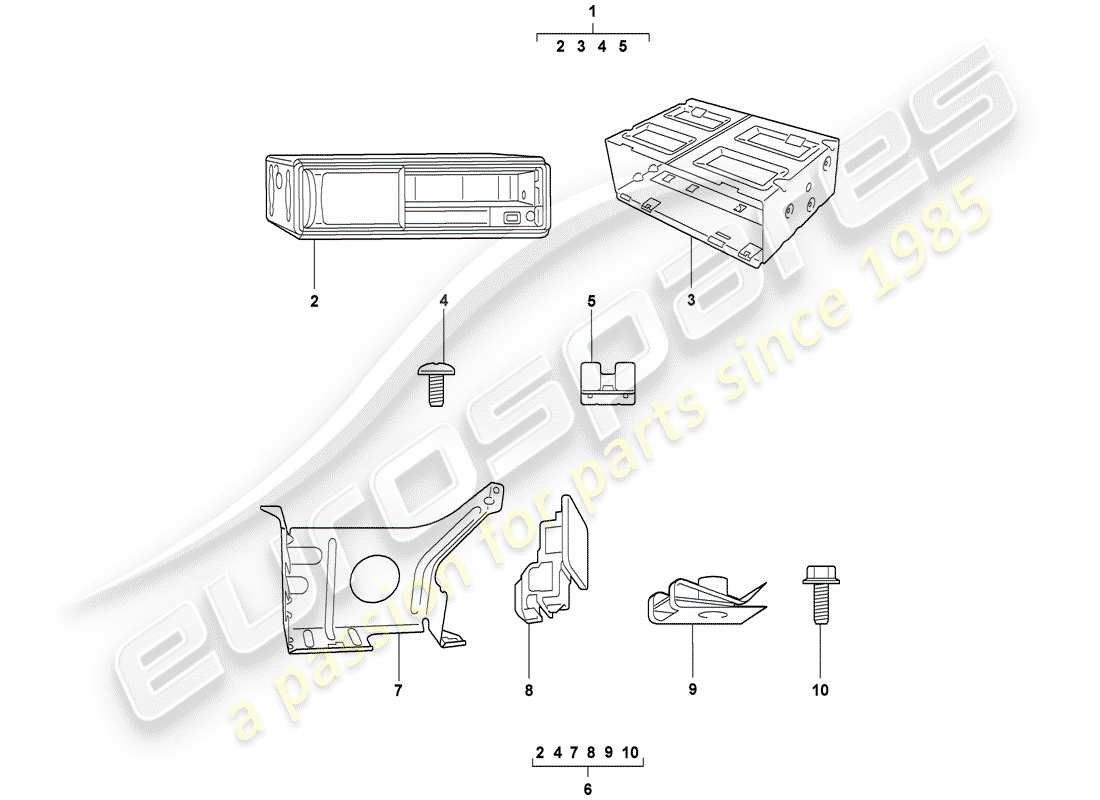 porsche 2011 (tequipment) schéma des pièces du changeur de cd
