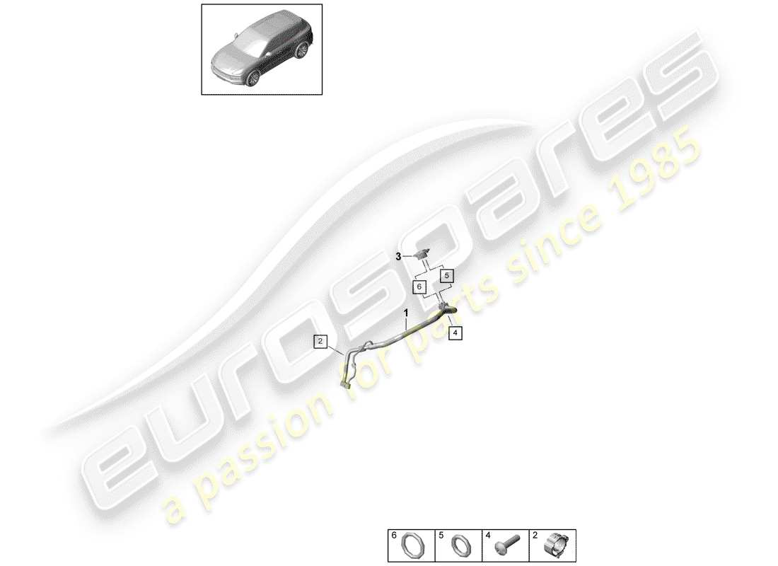 porsche 2020 (cayenne e3 9ya/9yb) circuit frigorifique schéma des pièces