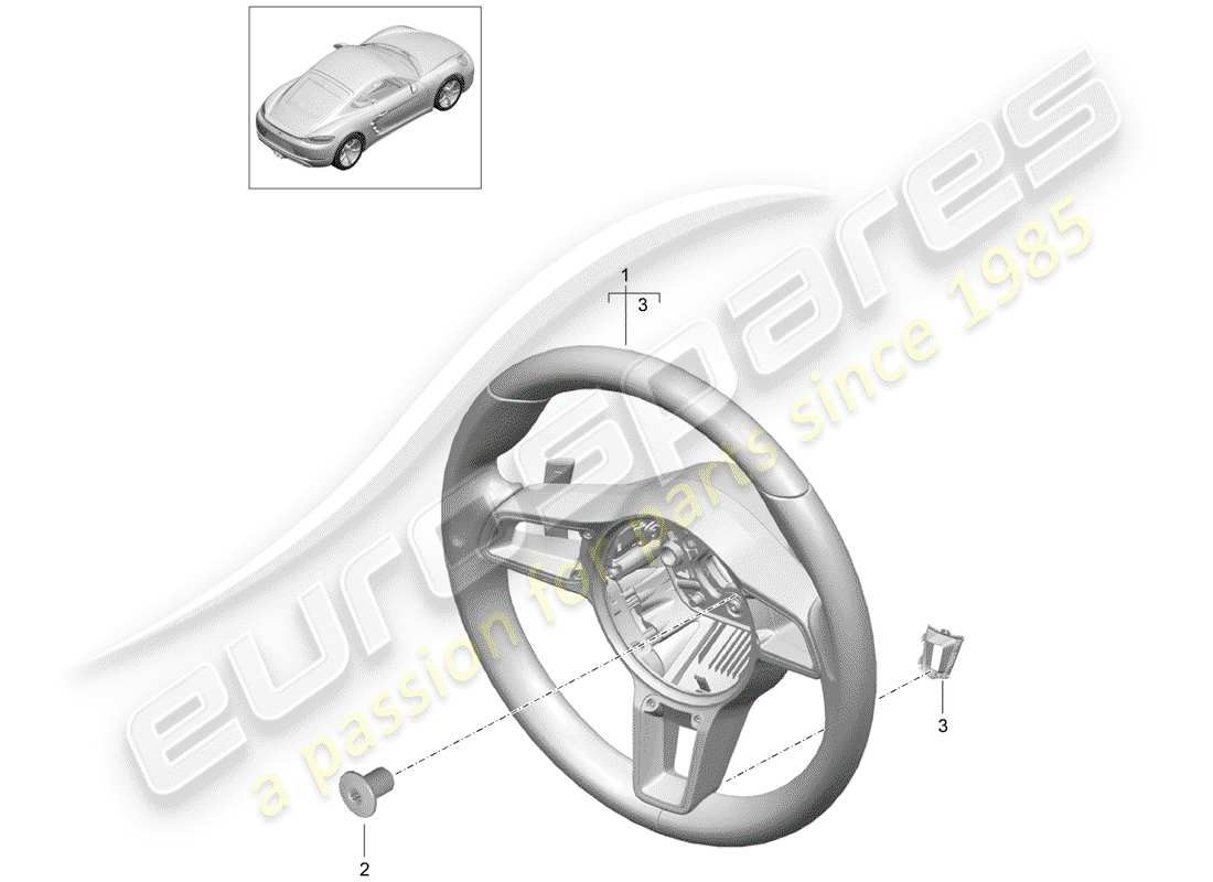 porsche 2020 (718 cayman) volant de direction schéma des pièces
