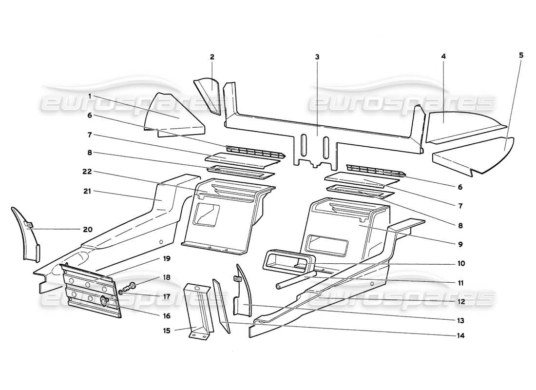 lamborghini diablo 6.0 (2001) garnitures de l'habitacle schéma des pièces