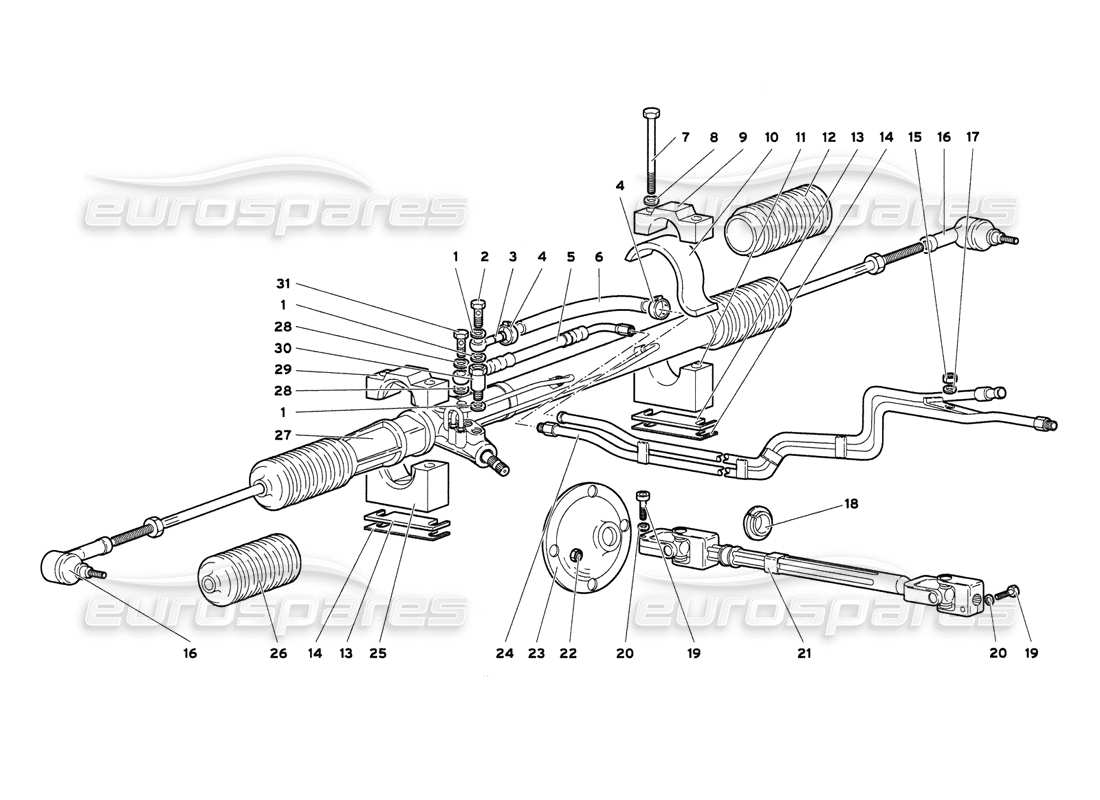 lamborghini diablo 6.0 (2001) schéma des pièces de direction