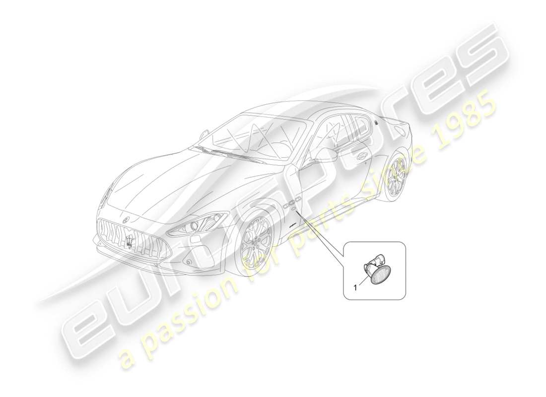 maserati granturismo s (2019) diagramme des pièces des groupes de feux latéraux