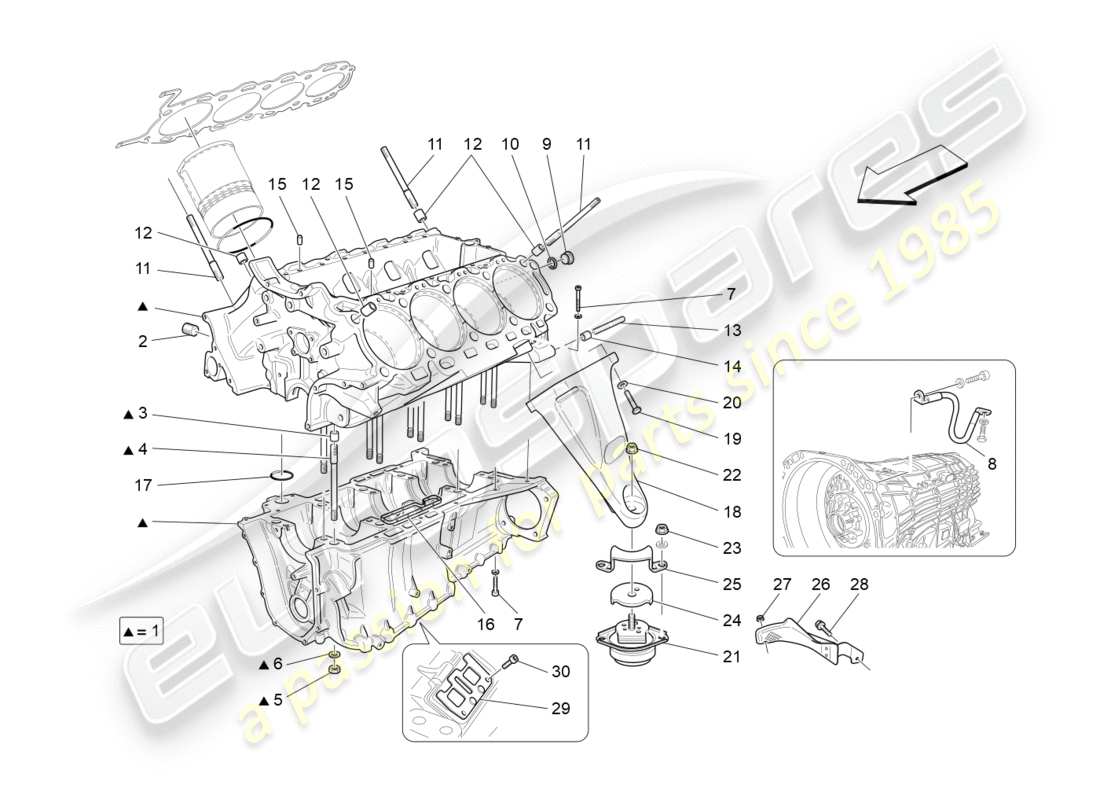 maserati granturismo s (2020) carter moteur schéma des pièces