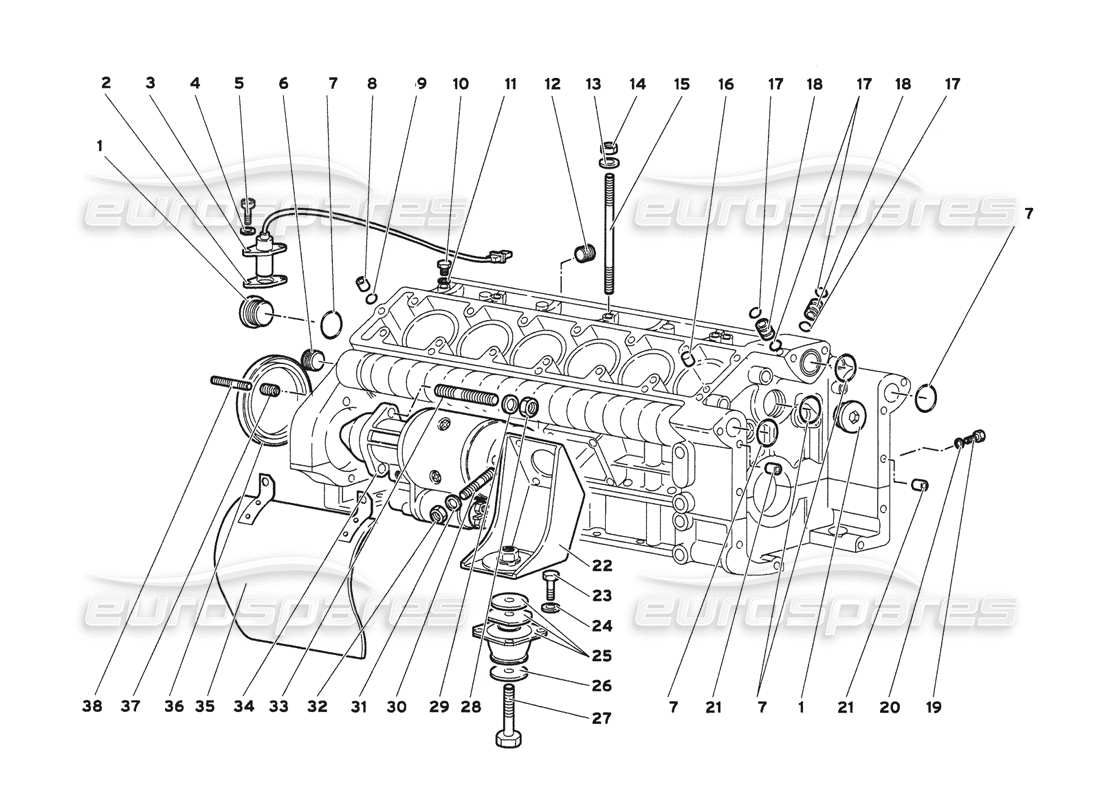 lamborghini diablo 6.0 (2001) carter moteur schéma des pièces