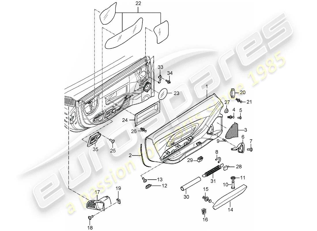 un schéma de pièces du catalogue de pièces porsche 2006 (carrera gt)