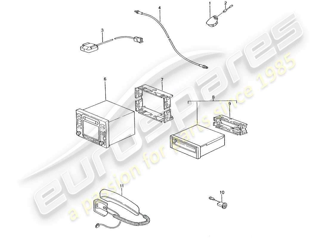 porsche 2004 (986 boxster) système de navigation - pièce de support/récepteur - d >> - mj 2002 schéma des pièces
