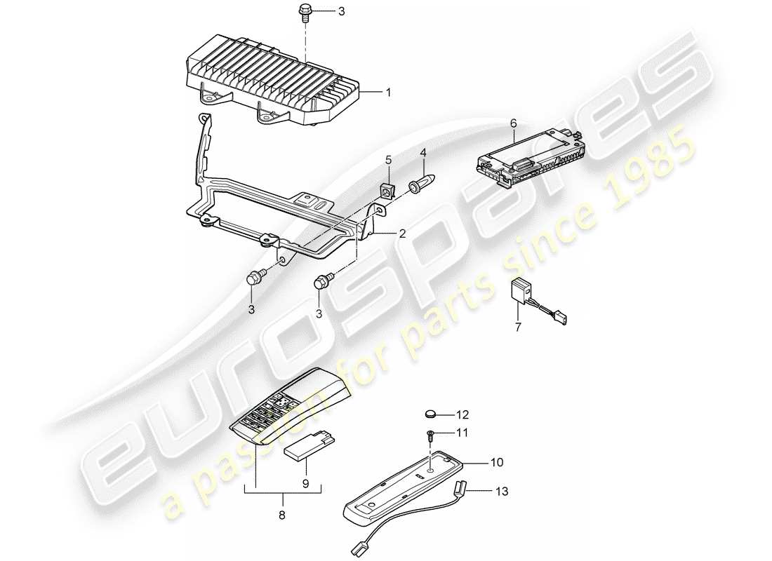 porsche 2009 (cayenne e1 9pa) schéma des pièces de l'amplificateur