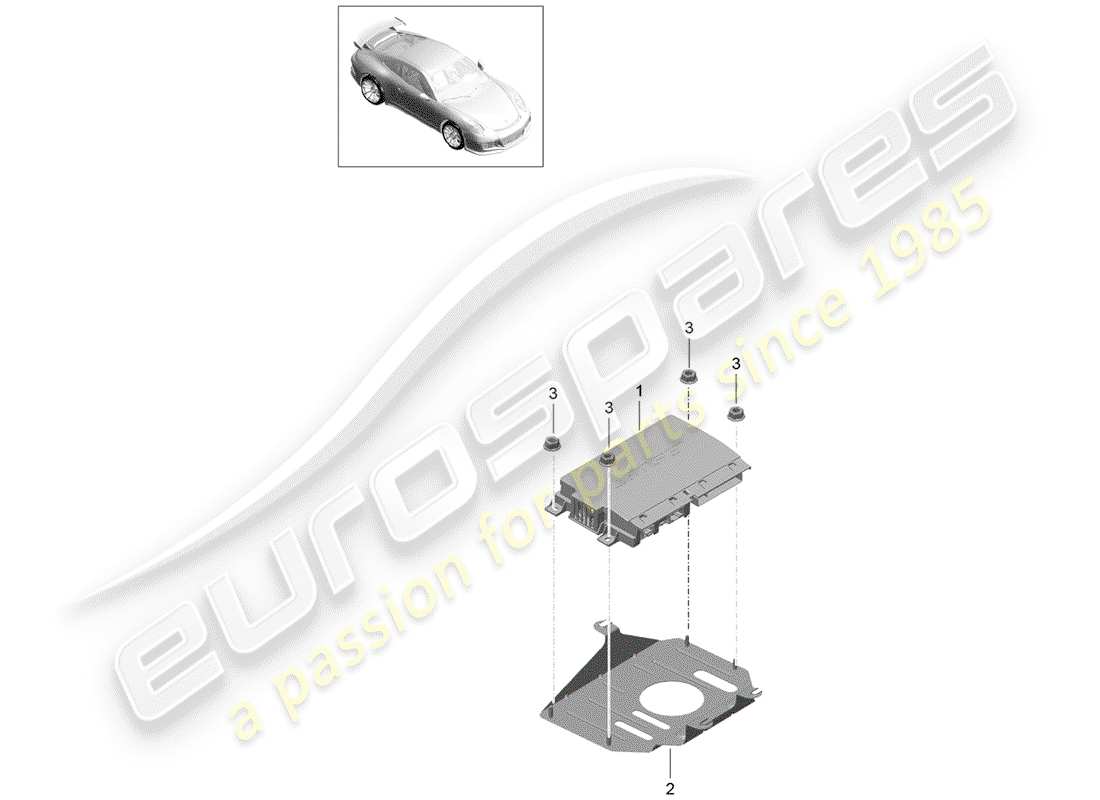porsche 2015 (991-1 r/gt3/rs) schéma des pièces de l'amplificateur