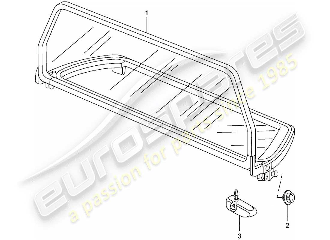 porsche 2004 (996) pare-brise schéma des pièces