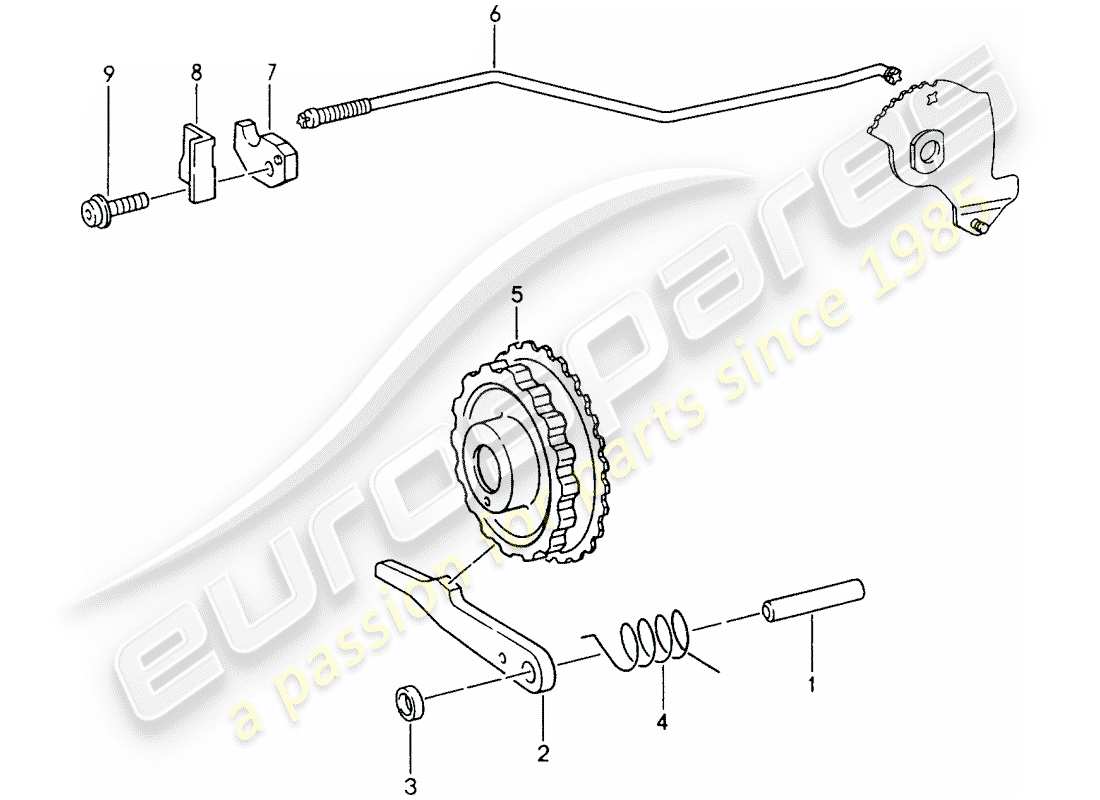 porsche 1998 (993) tiptronic - serrure de stationnement schéma des pièces