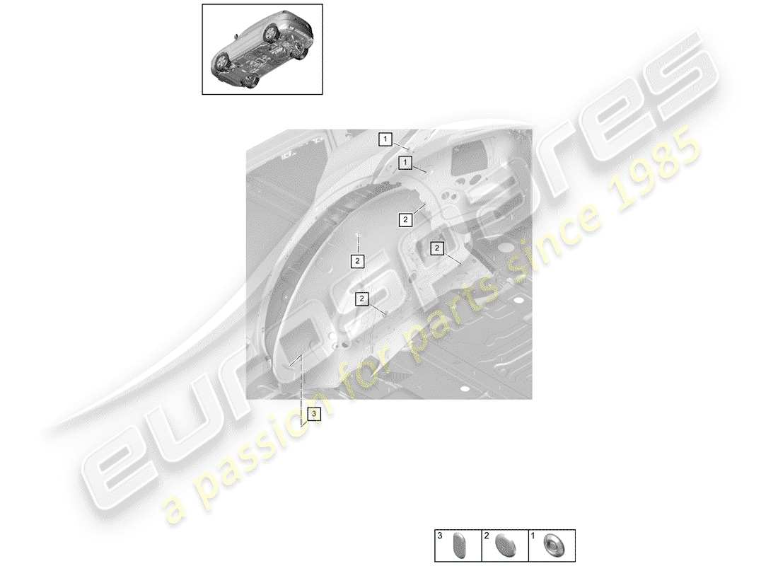 porsche 2018 (cayenne e3 9ya/9yb) prise schéma des pièces