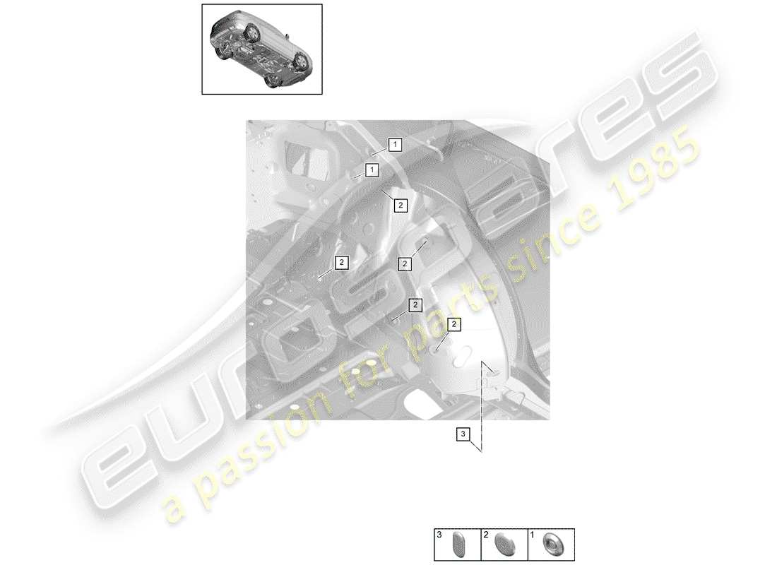 porsche 2020 (cayenne e3 9ya/9yb) diagramme de pièce de prise