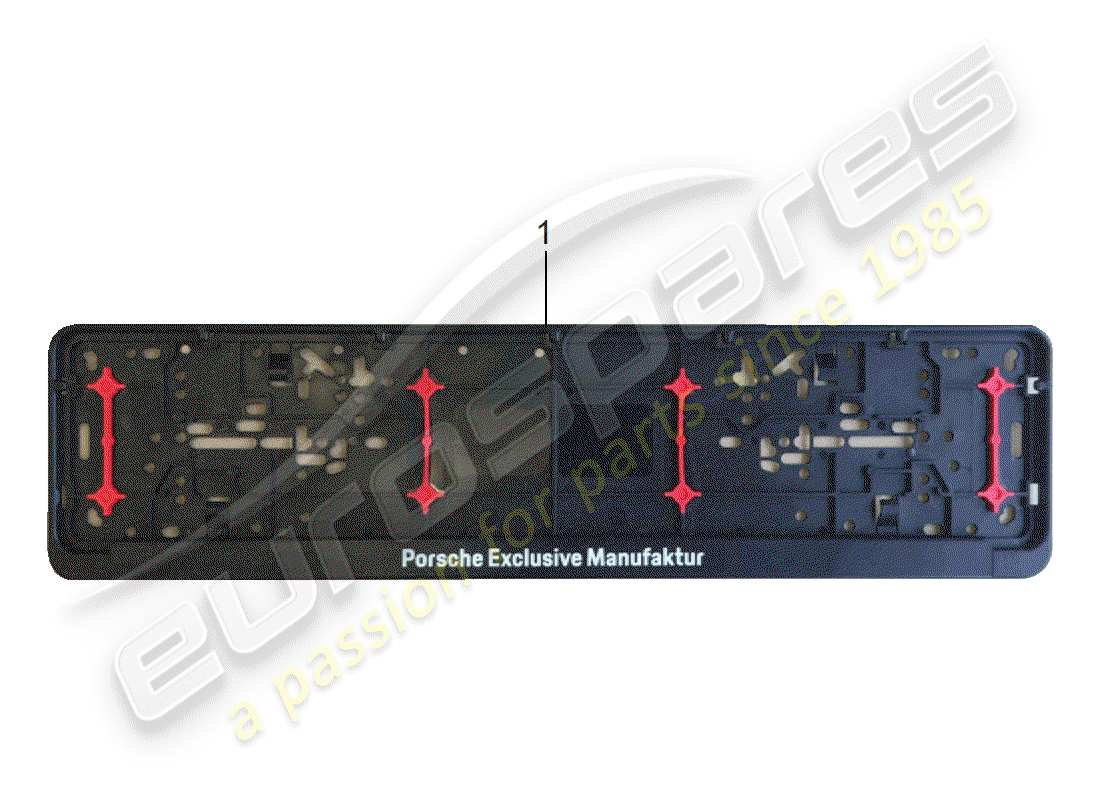 porsche 2012 (tequipment cayenne) support de plaque d'immatriculation schéma des pièces