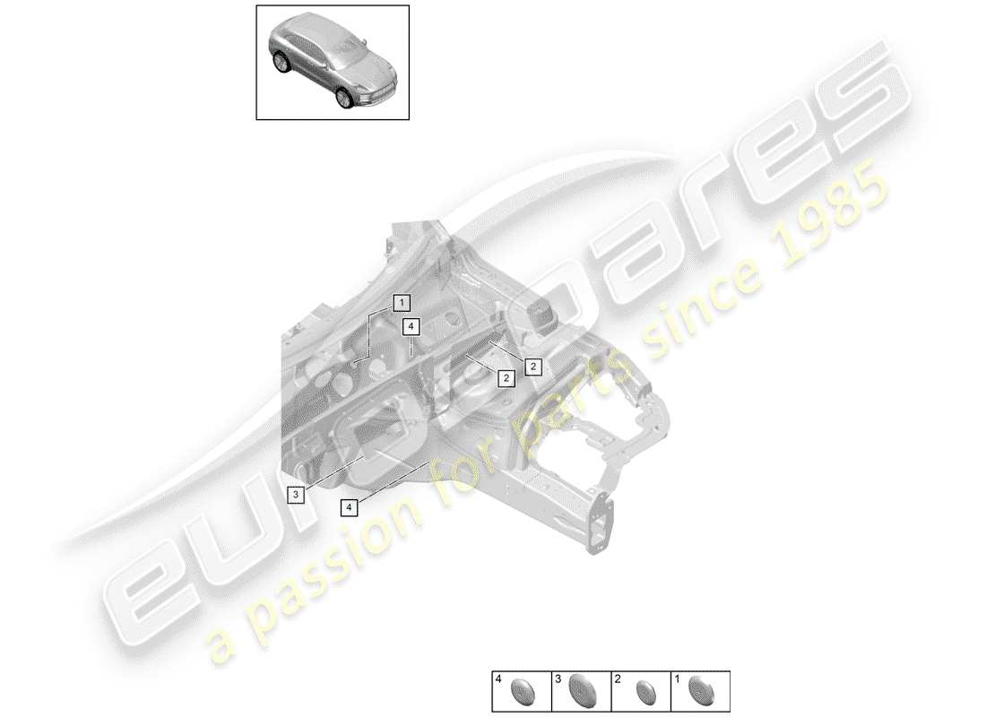 porsche 2020 (macan) diagramme de pièce de prise