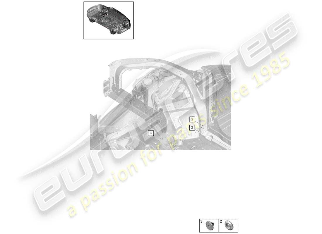 porsche 2019 (cayenne e3 9ya/9yb) prise schéma des pièces