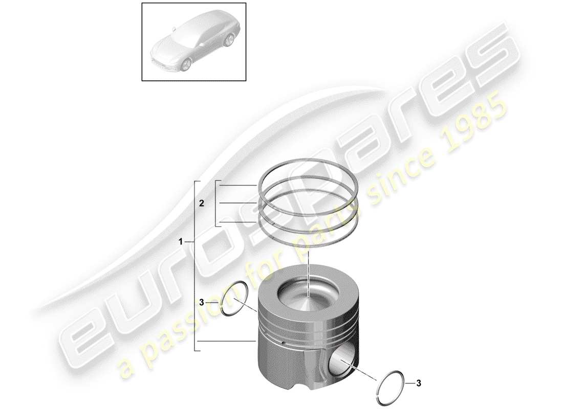 porsche 2018 (panamera 971-1) schéma des pièces du piston