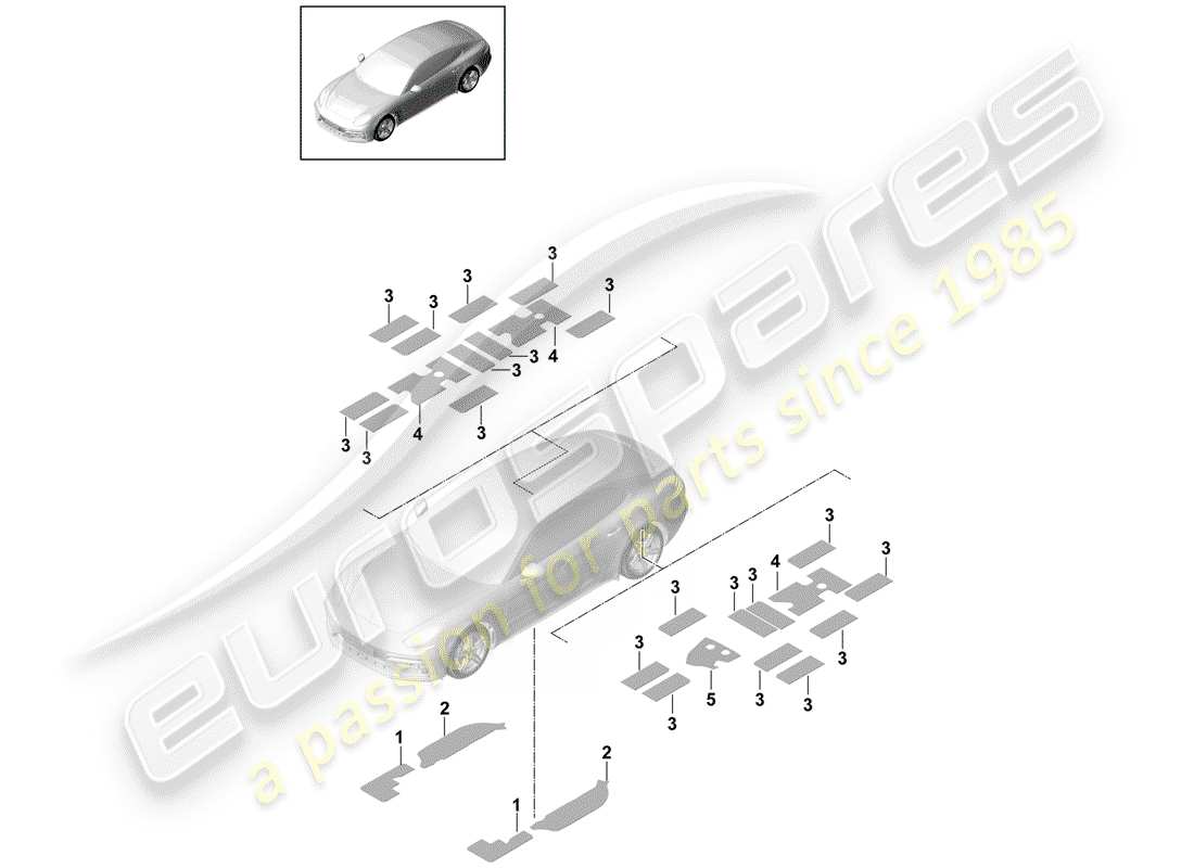 porsche 2020 (panamera 971-1) absorbeur de bruit schéma des pièces