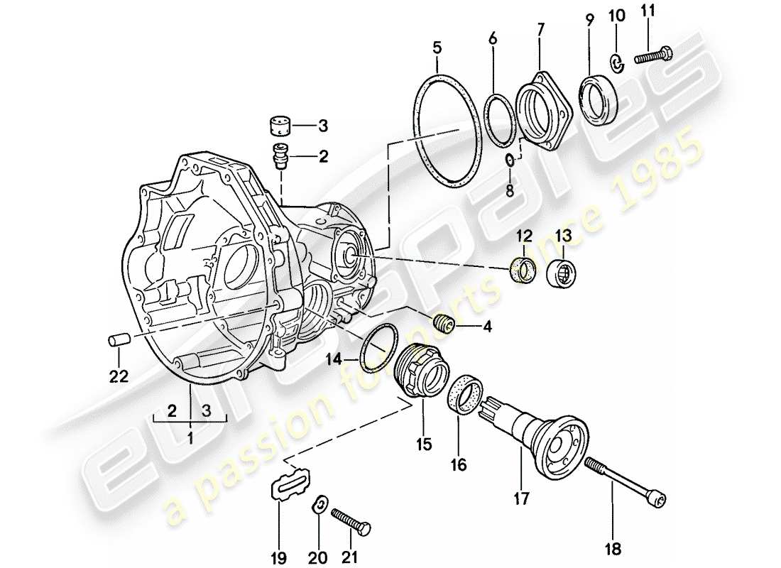 porsche 1987 (924s) transmission de remplacement - carter de transmission finale - transmission automatique schéma des pièces