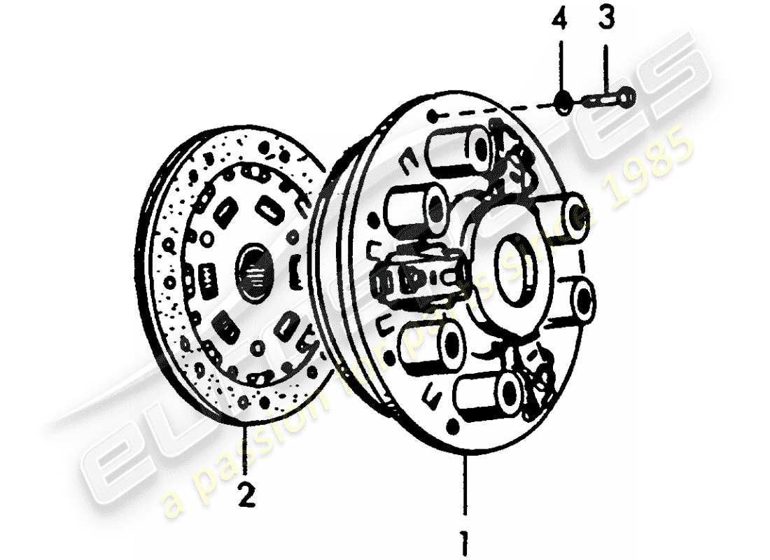 porsche 1958 (356/356a) embrayage schéma des pièces