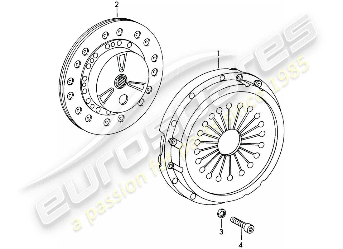 porsche 1972 (911) embrayage schéma des pièces