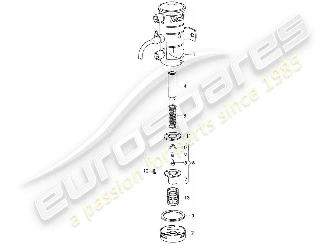 porsche 1964 (356b/356c) pièces individuelles - pour - pompe à carburant schéma des pièces