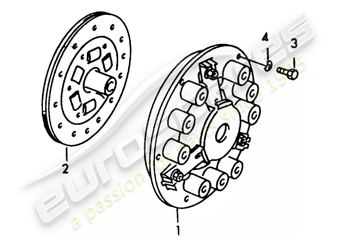 porsche 1954 (356/356a) embrayage schéma des pièces