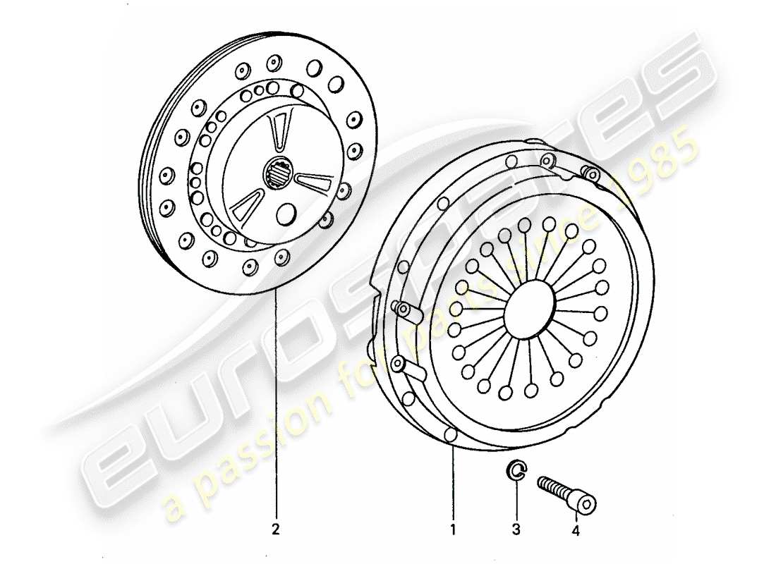 porsche 1977 (911) embrayage schéma des pièces