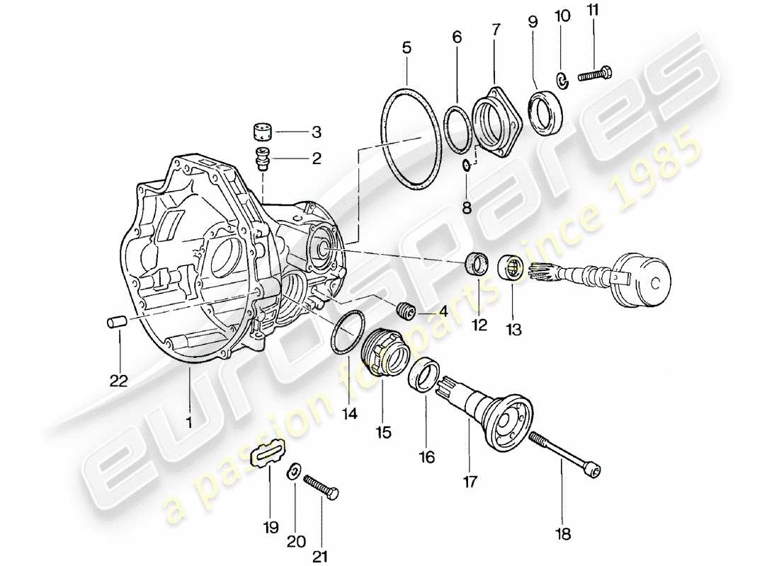 porsche 1981 (924) transmission de remplacement - carter de transmission finale - transmission automatique schéma des pièces