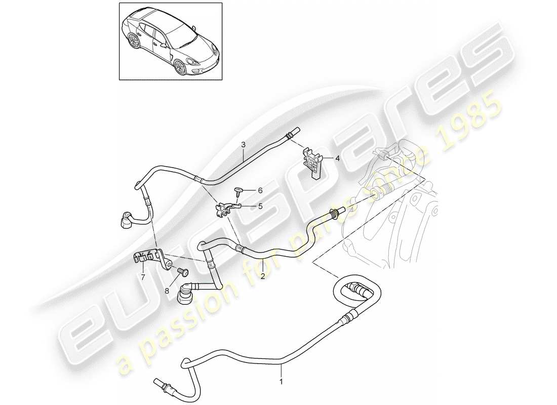 porsche 2014 (panamera 970) système de carburant schéma des pièces