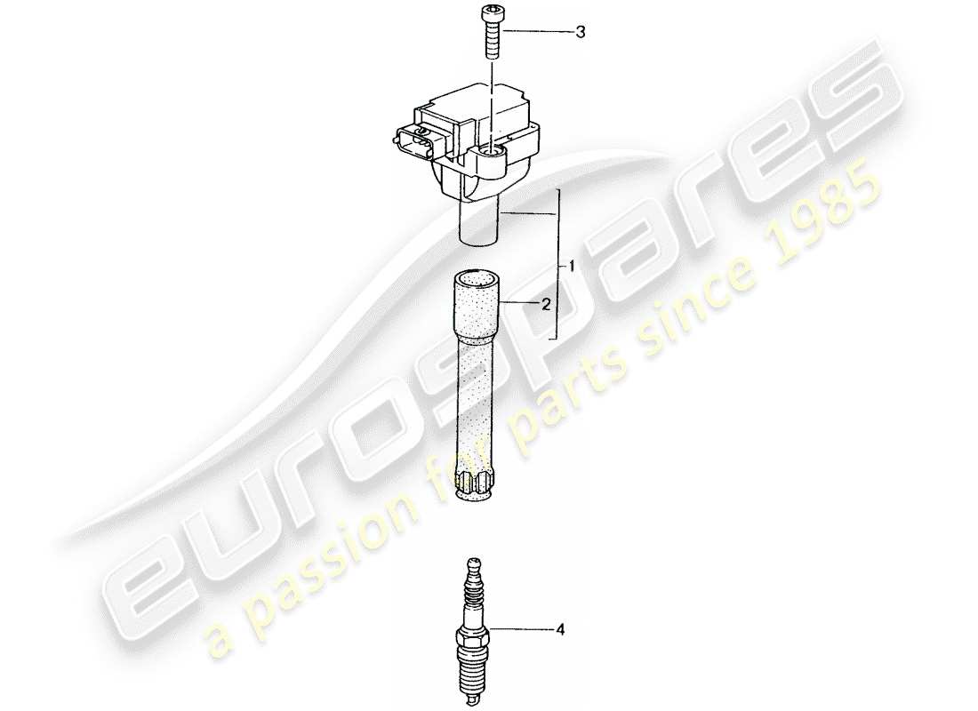 porsche 2001 (996) système d'allumage schéma des pièces