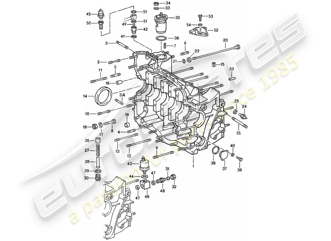 porsche 1988 (911) carter moteur - kit de réparation pour l'entretien - voir illustration : vue éclatée