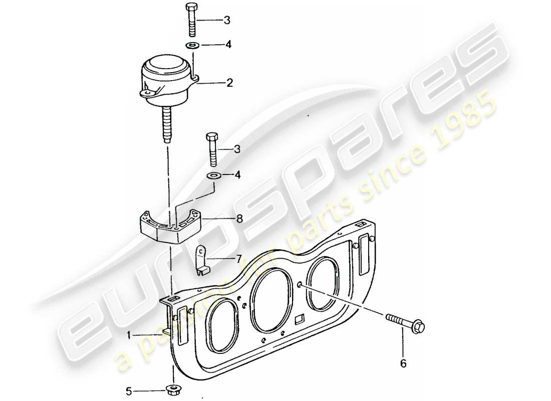 porsche 2001 (996 turbo / gt2) suspension moteur schéma des pièces