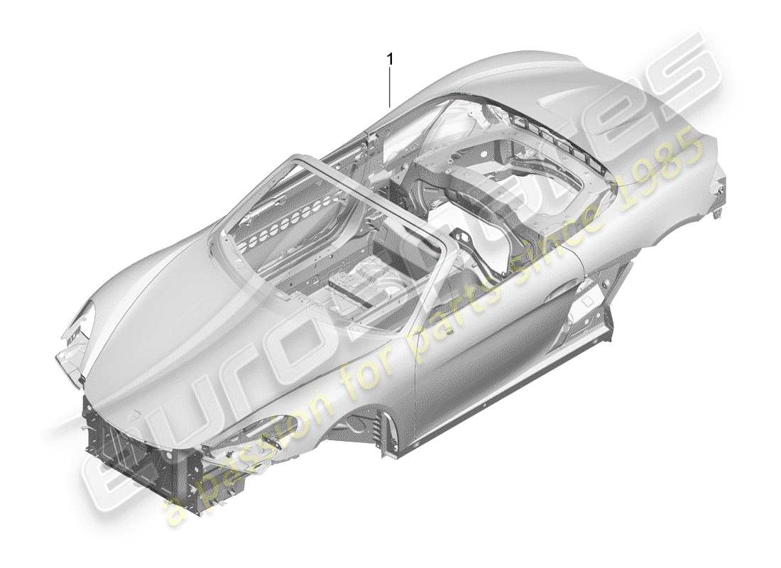 porsche 2020 (718 boxster) carrosserie diagramme de pièce