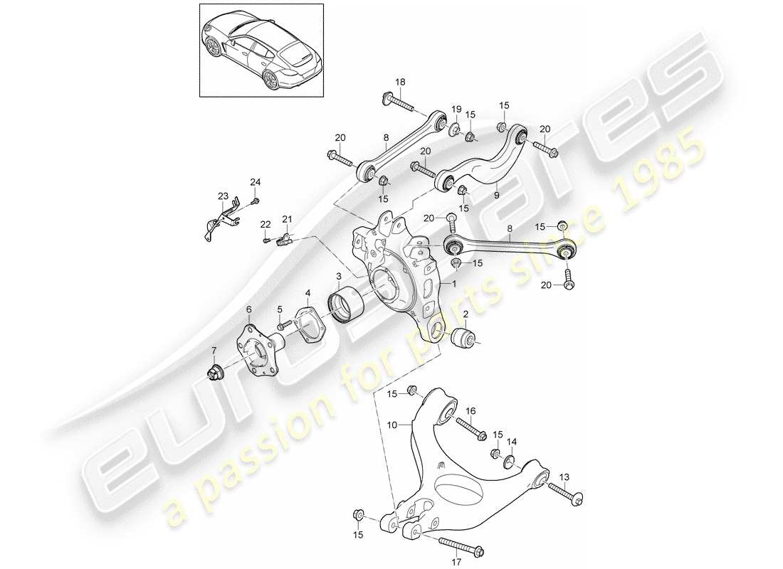 porsche 2010 (panamera 970) essieu arrière schéma des pièces