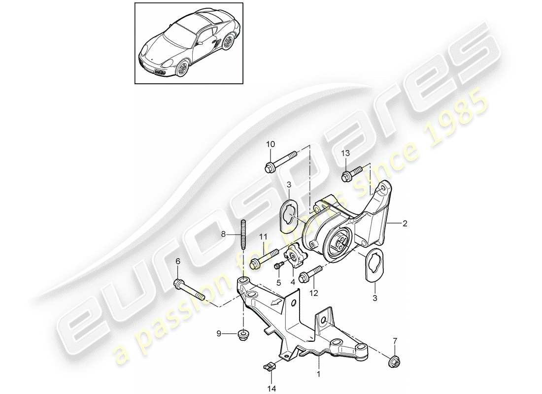 porsche 2009 (987 boxster) suspension moteur schéma des pièces