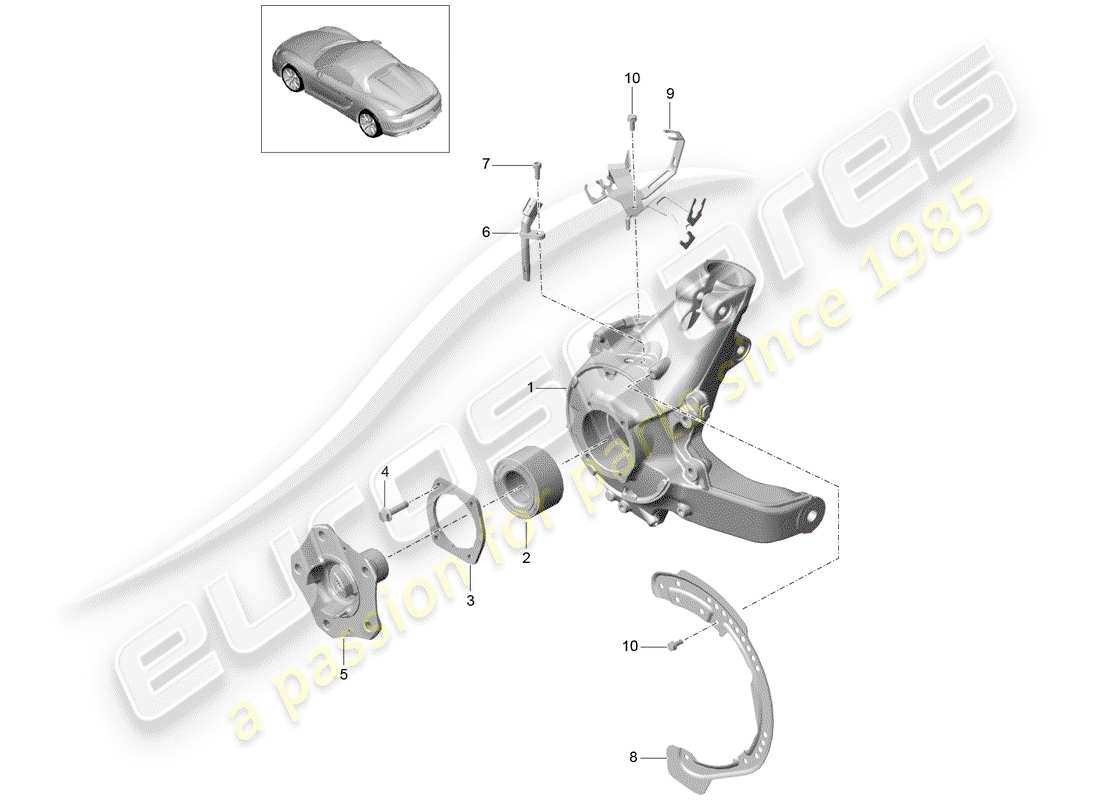 porsche 2016 (981 boxster spyder) essieu arrière schéma des pièces
