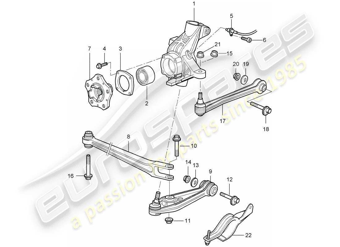 porsche 2007 (987 cayman) essieu arrière schéma des pièces