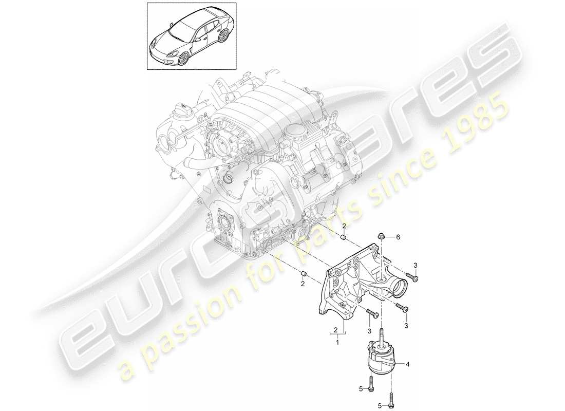 porsche 2016 (panamera 970) suspension moteur schéma des pièces