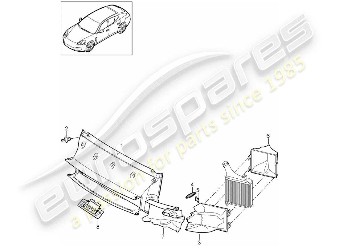 porsche 2016 (panamera 970) diagramme des pièces du conduit d'air