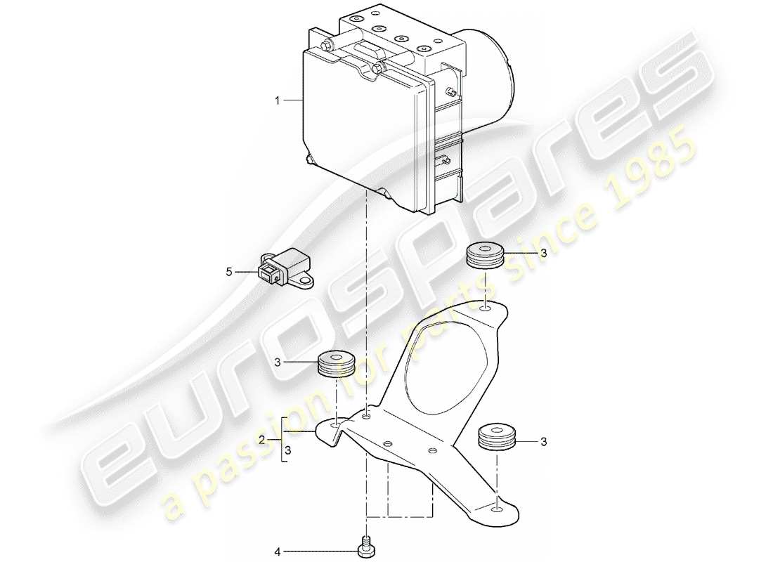 porsche 2005 (987 boxster) unité hydraulique schéma des pièces