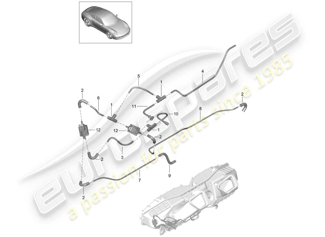 porsche 2014 (991-1) purificateur d'air schéma des pièces