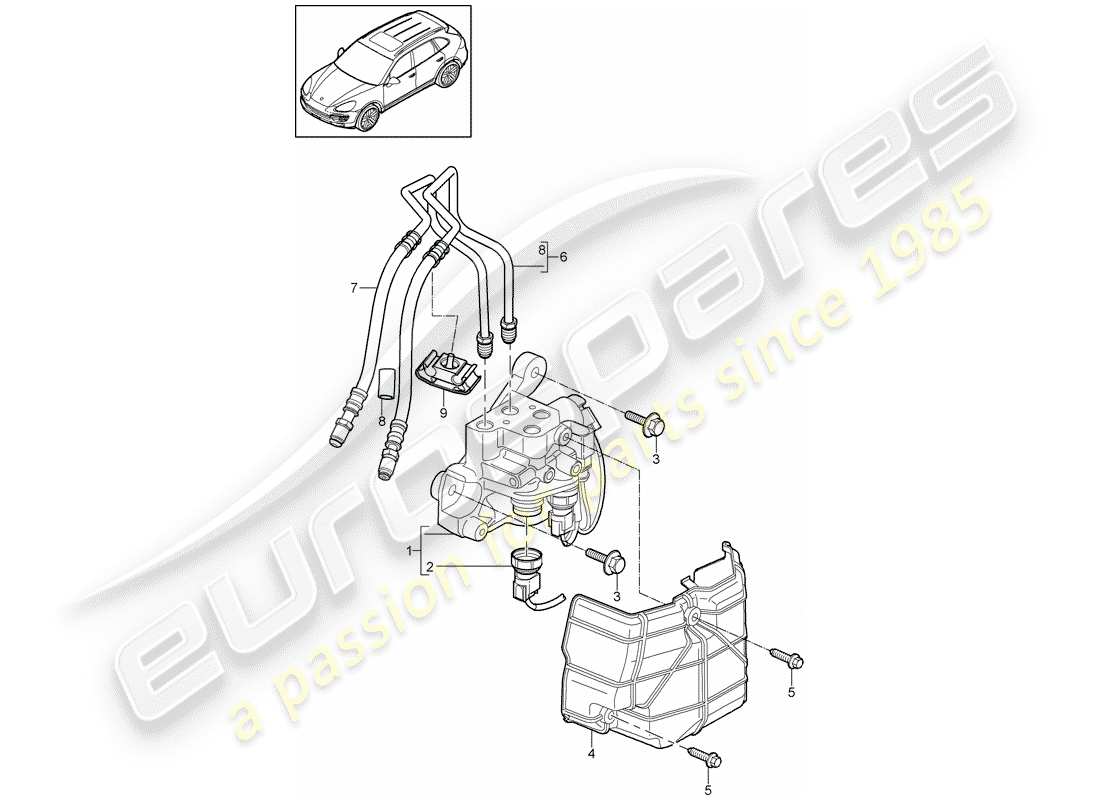porsche 2011 (cayenne e2 92a) schéma des pièces du stabilisateur