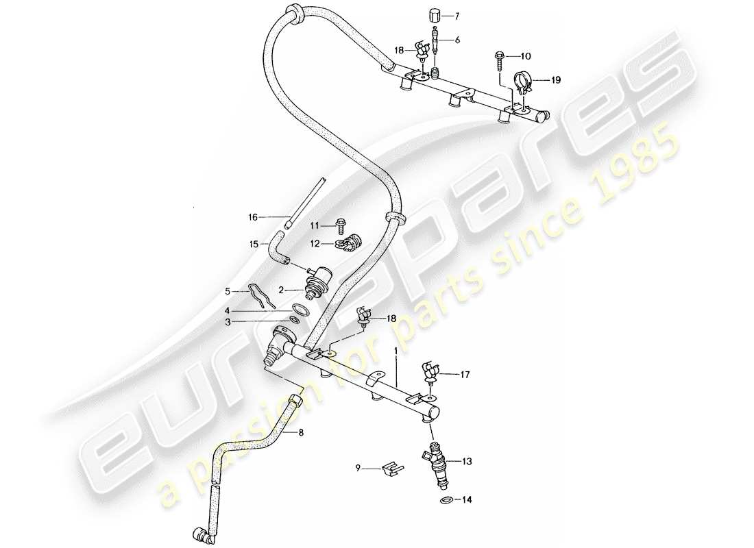 porsche 1998 (986 boxster) tuyau de récupération de carburant schéma des pièces