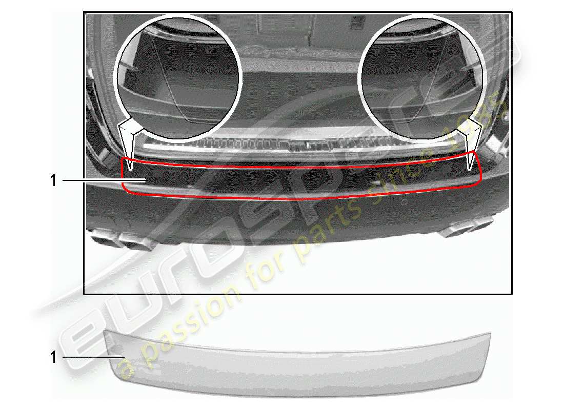 porsche 2016 (tequipment cayenne) protection du bord de charge schéma des pièces