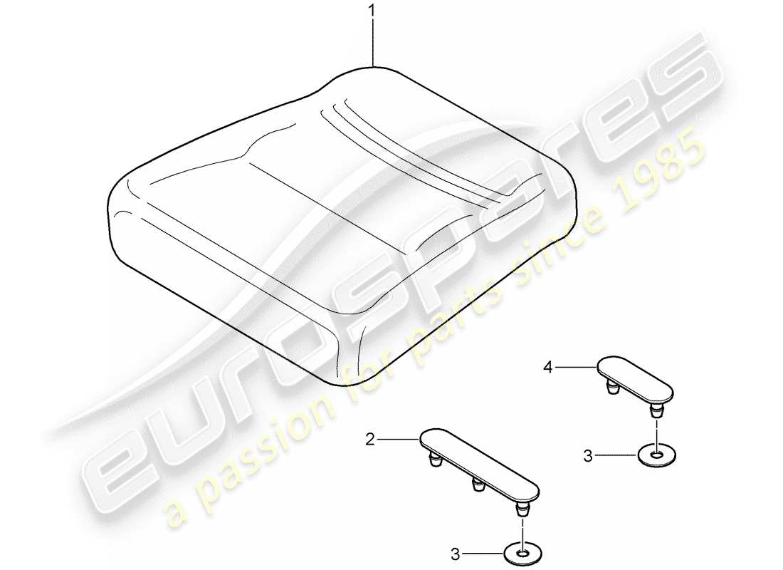 porsche 2001 (996 turbo / gt2) coussin de siège arrière schéma des pièces