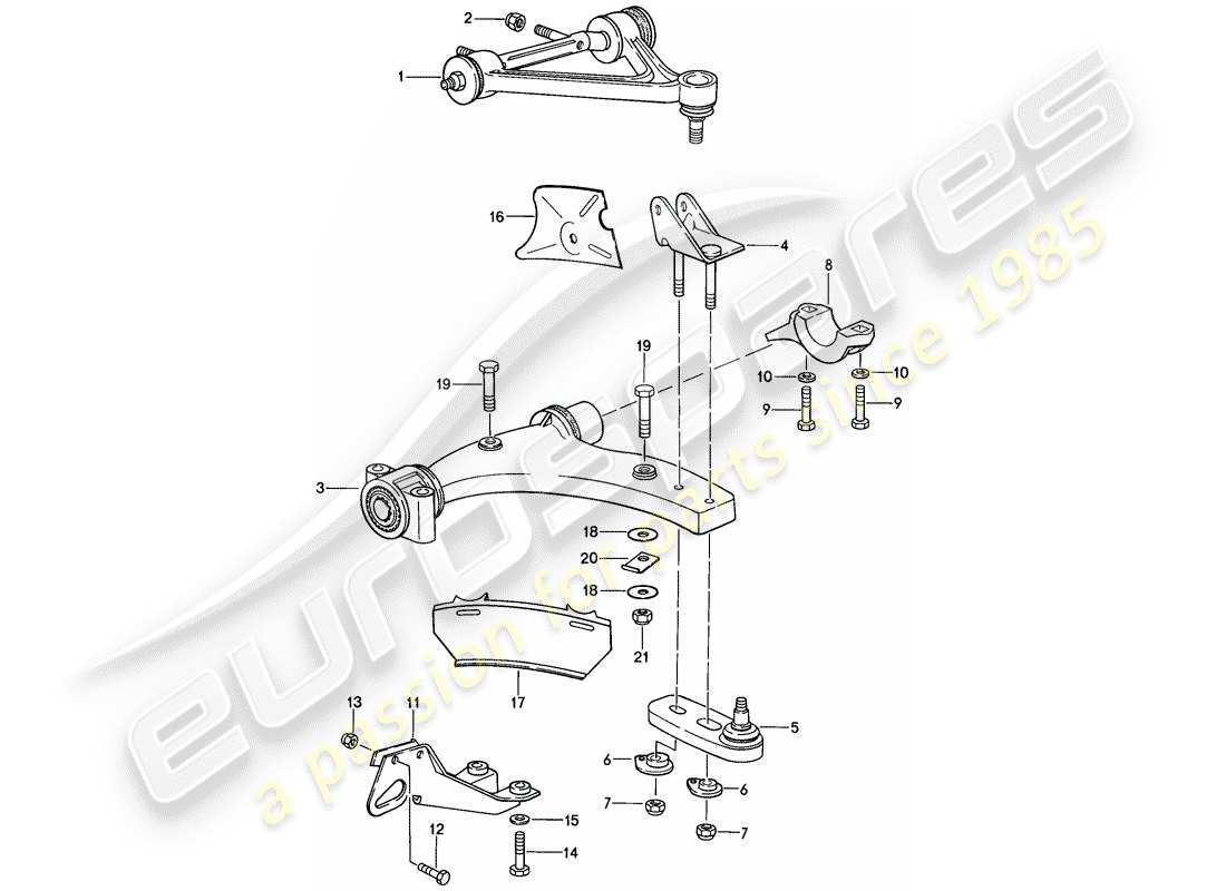 porsche 1986 (928) bras de commande de voie - f 92-gs861 000>> - d - mj 1986>> - mj 1986 schéma des pièces