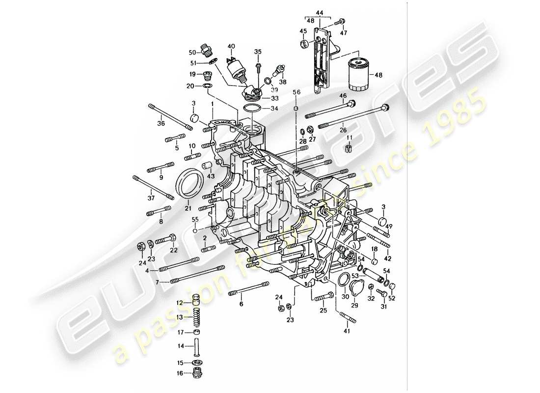 porsche 1998 (993) carter moteur - kit de réparation pour l'entretien - voir illustration : vue éclatée