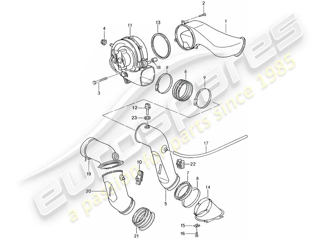 porsche 1994 (993) ventilateur supplémentaire schéma des pièces