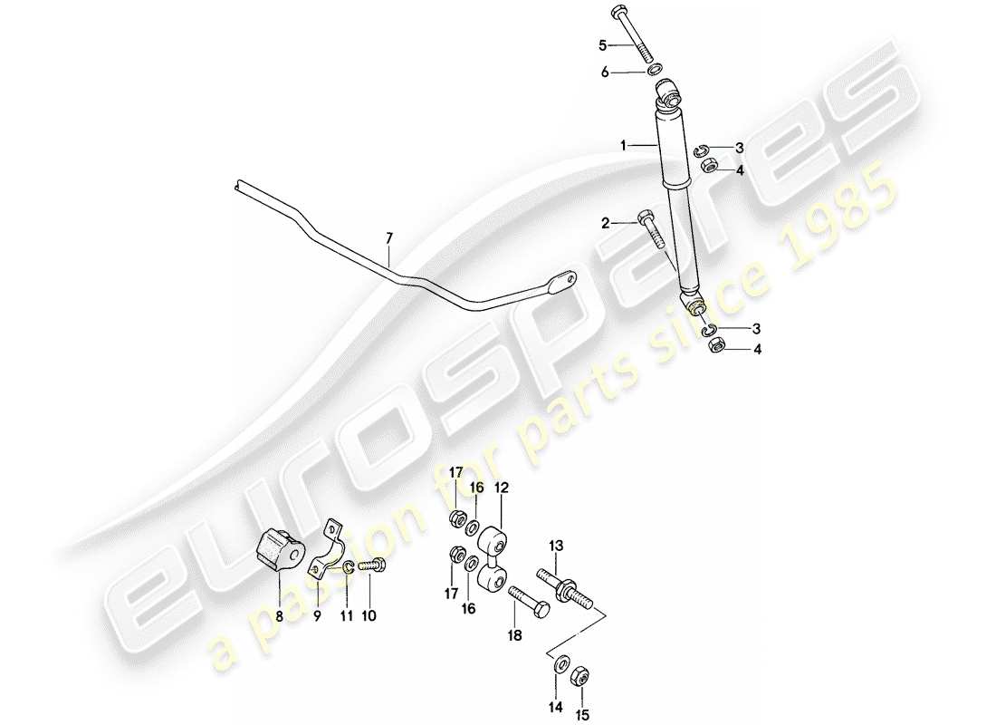 porsche 1983 (944) amortisseur de vibrations - stabilisateur schéma des pièces
